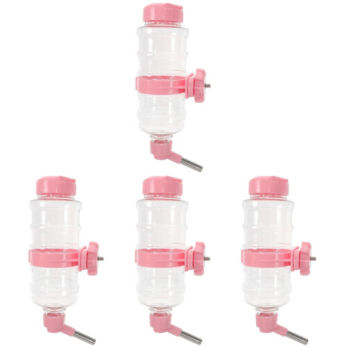 4Sets Pink Hanging Automatic Pet Water Feeder for Hamsters and Rabbits 2