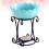 2Pcs Blue Ceramic and Iron Candlestick Essential Oil Burner for Home 10