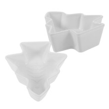 4Pcs White Ceramic Christmas Tree Snack Serving Plates for Home Use