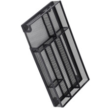 3Pcs Office Desk Organizer Black Metal Mesh Drawer Storage Tray