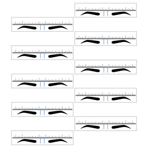 Raindrops  2 Pieces Facial Headband Eyebrow Positioning Ruler