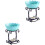2Pcs Blue Ceramic and Iron Candlestick Essential Oil Burner for Home 3