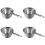 4Pcs Silver Measuring Cups with Scale Design for Baking Use 5