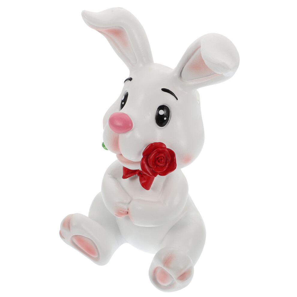 Iplusmile White 2Pcs Resin Rabbit Glasses Holder Desk Ornament Eyeglasses Stand