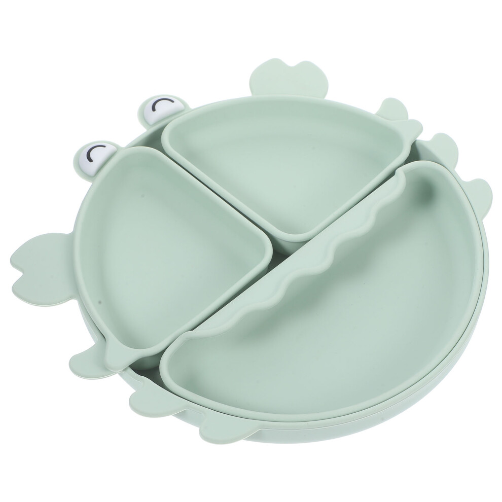 4Pcs Silicone Toddler Bowls Compartment Plates For Kids Meal Green Ohphcall
