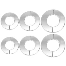 12Pcs Silver Stainless Steel Hole Covers Wall-Mounted Water Pipe Decor