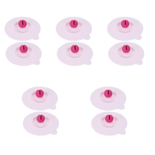 10Pcs Pink Silicone Mug Lids Leakproof Multipurpose Cup Covers 1