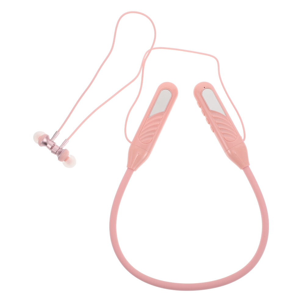 5Pcs Sport Wireless Neckband Earbuds Abs Digital Battery Screen Pink 3623915568877