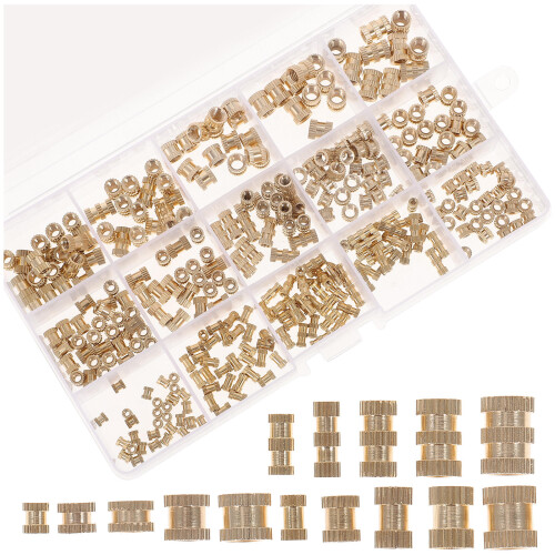 2Sets Golden Heat Embedment Nuts Threaded Inserts for 3D Printer Use