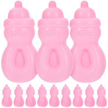 60Pcs Pink Miniature Doll Bottles Plastic Baby Doll Accessories