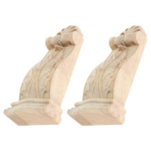 4Pcs Decorative Wood Corbels Carved Beige Roman Style Home Applique