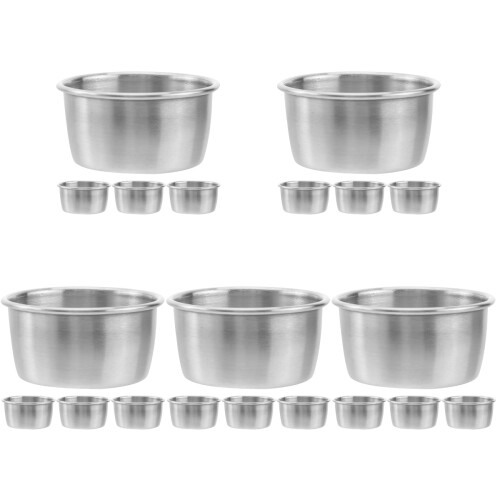 20Pcs Silver Multipurpose Sauce Cups for Home Steak Dipping and Snacks 1