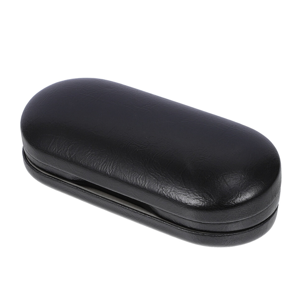 Vaguelly Black 2Pcs Lightweight Lense Box Eyeglass Case Dual Compartments
