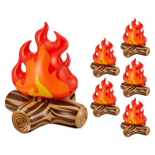 6Pcs Multi Color Inflatable Fake Fire Campfire PVC Party Decoration
