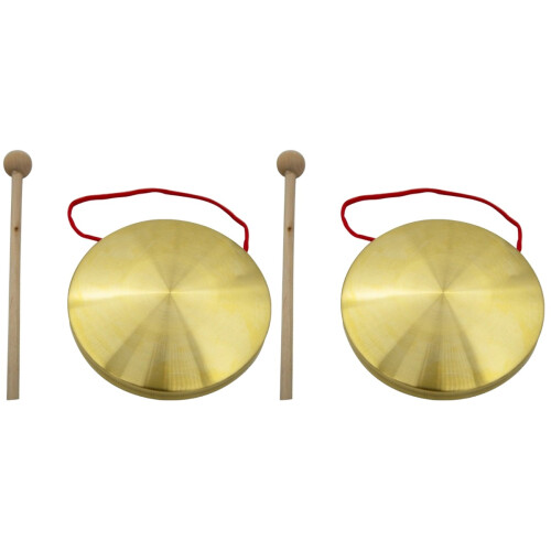 2Sets Copper Chinese Gong with Mallet Loud Resounding Percussion 1