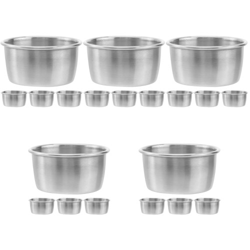 20Pcs Silver Multipurpose Sauce Cups for Home Steak Dipping and Snacks 2