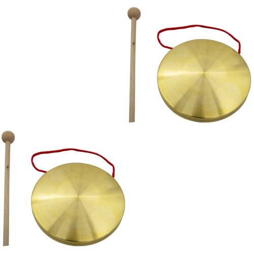 2Sets Copper Chinese Gong with Mallet Loud Resounding Percussion 2