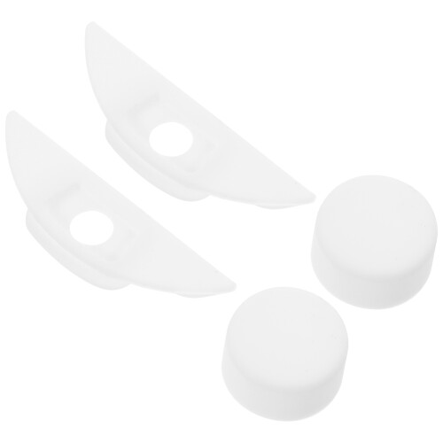 2Sets Reusable White Silicone Spill Stopper Caps for Cups and Bottles