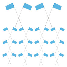 150Pcs PVC Yard Marking Flags Sky-Blue for Garden Surveying Use