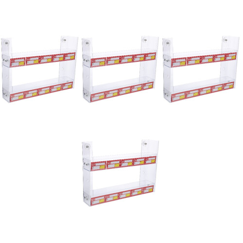 4Sets Clear 2-Layer Display Shelf Durable Transparent Holder 2