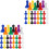 64Pcs Colorful Plastic Pawn Chess Pieces for Educational Board Games 5
