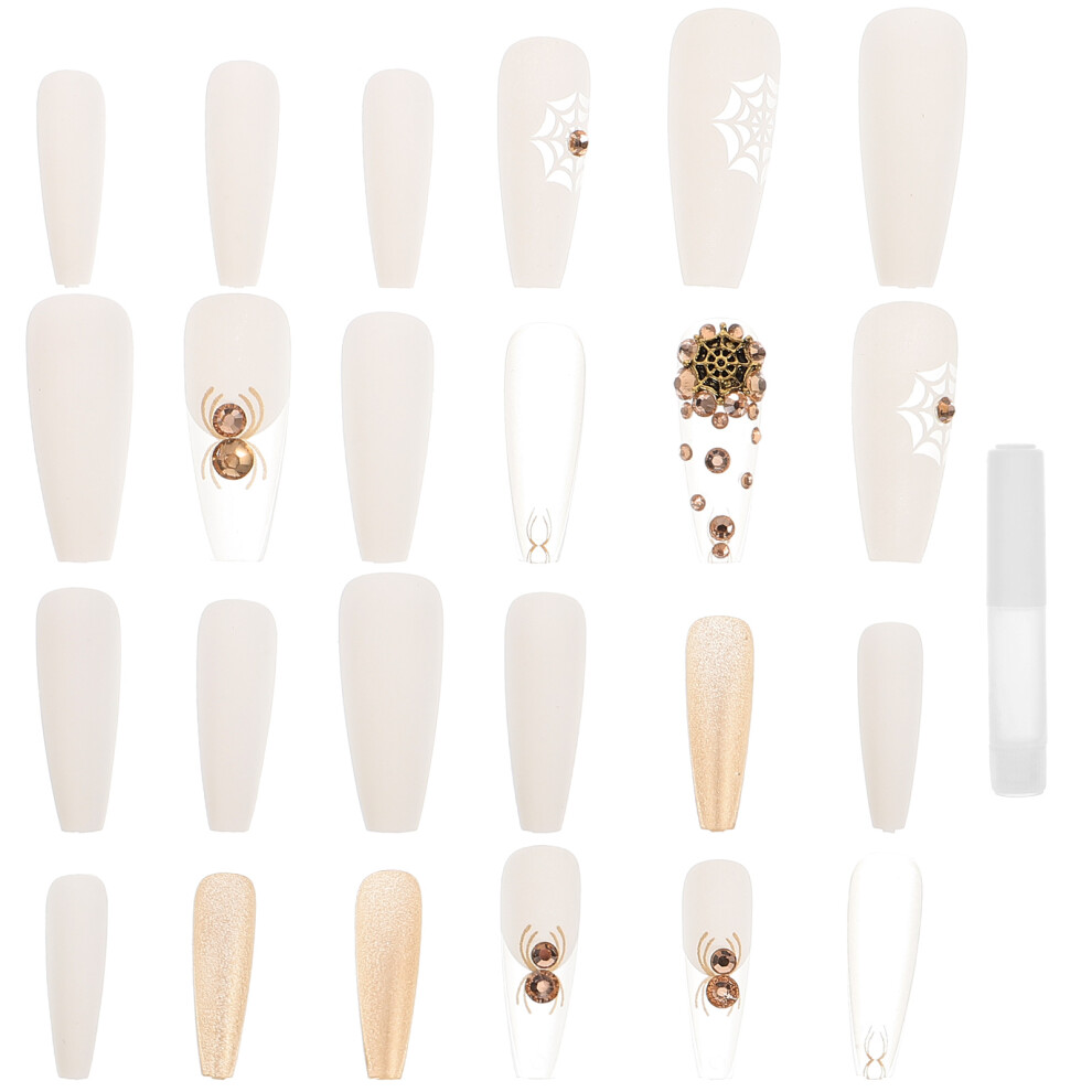 Aboofan 48Pcs Eco Resin Fake Nails Halloween Press On Nails Decorative Set