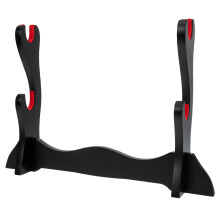 3Pcs Flute Display Rack Swords Collection Stand Wooden Holder