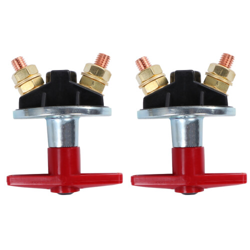 2Pcs Battery Disconnector Switch Multi Color Durable Car Power Cut Off 1
