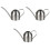 3Pcs Solid Stainless Steel Watering Kettle Silver for Plant Care 3