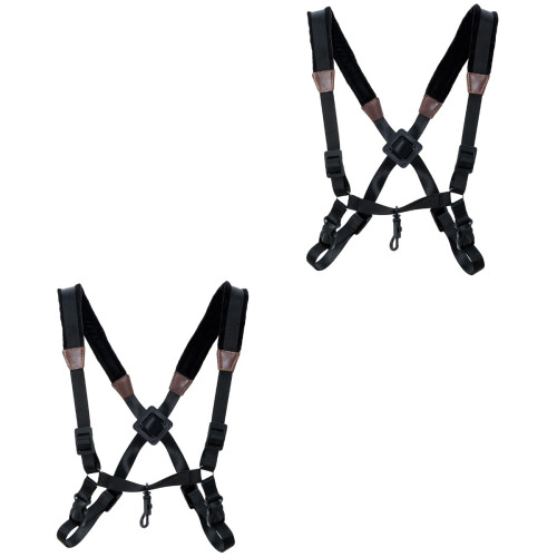 2Pcs Black Saxophone Shoulder Strap Nylon Harness for Easy Playing 2