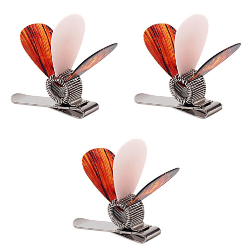 3Pcs Metal Spring Guitar Pick Clamp Multi Color Durable Strap Clip 2