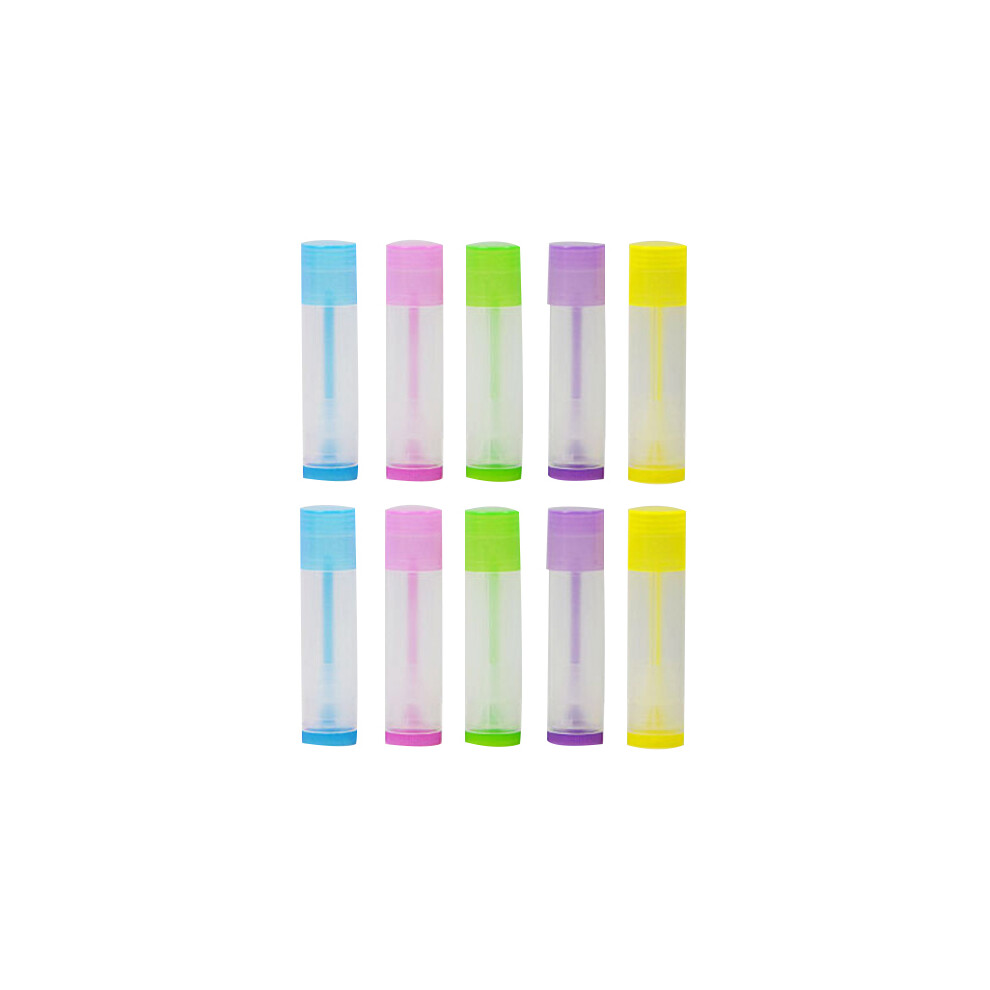 Ohphcall 100Pcs Diy Lipstick Tubes Durable Plastic Assorted Color Storage