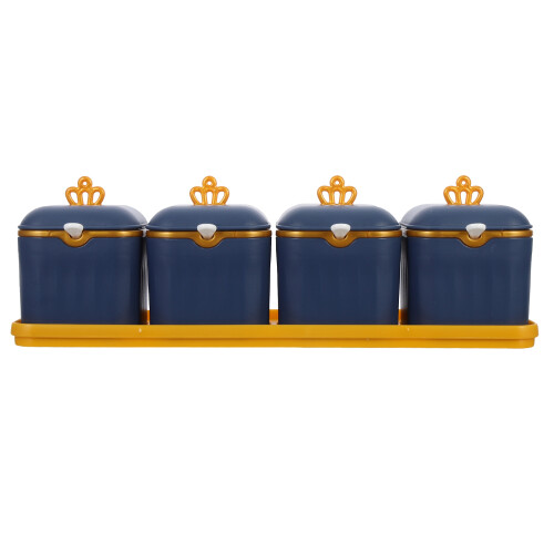 2Sets Blue Seasoning Containers Nordic Style Kitchen Spice Box