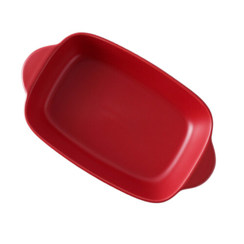 3Pcs Red Ceramic Baking Tray for Household Oven Use 1