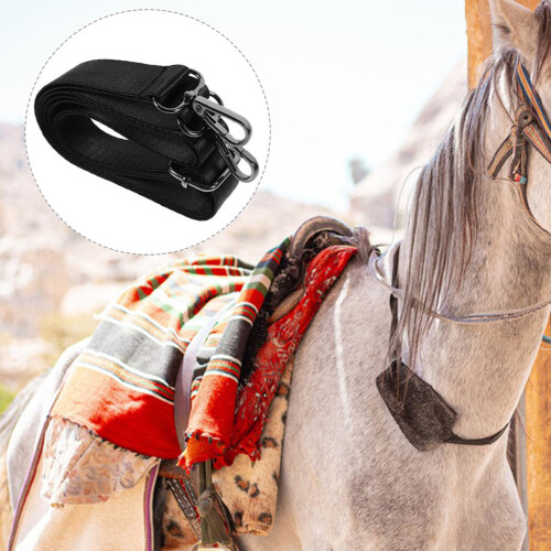 4Pcs Elastic Adjustable Black Nylon Leg Straps for Horse Blankets 2