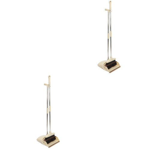 2Sets Coffee Floor Cleaning Tool Broom and Dustpan Set for Home Use 2