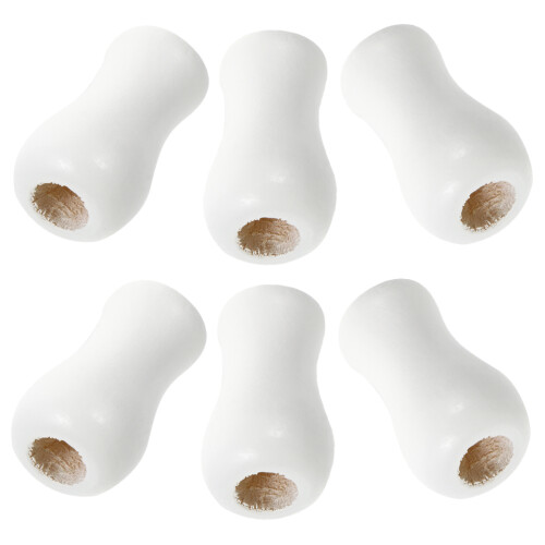 12Pcs White Wood Cord Knobs for Window Blinds and Curtains
