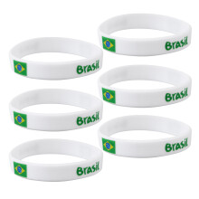 18pcs Flag Silicone Wristband Brasil Sports National Flag Bracelet For Soccer Event Party Favor
