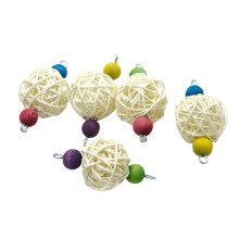 30pcs Funny Parrot Bird Toys Rattan Ball Chewing Toy For Parrot Birds Bite For Cockatiels Parakeets