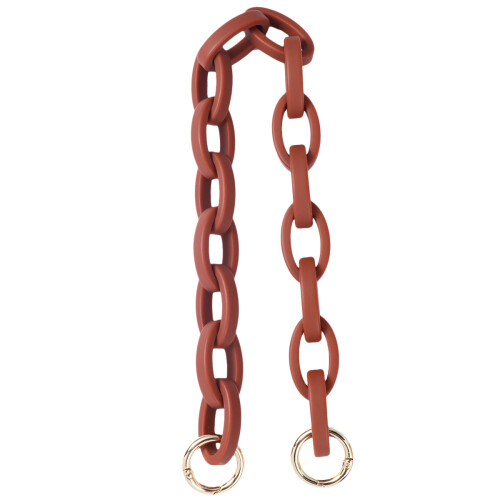 2Pcs Stylish Brown Resin Bag Strap Chain Replacement Handbag Accessory