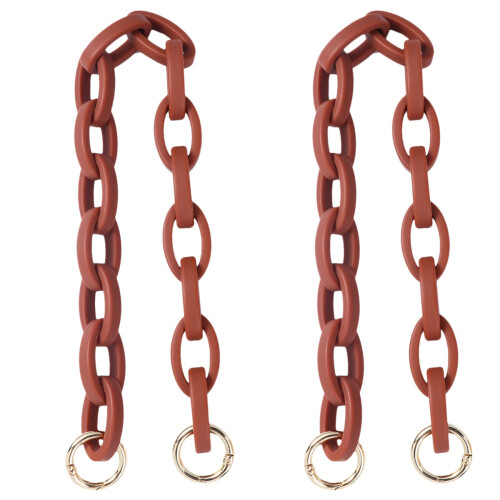 2Pcs Stylish Brown Resin Bag Strap Chain Replacement Handbag Accessory 1