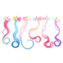 12Pcs Kids Hair Accessory Bow Wigs Clip Colorful Hairpiece Barrettes