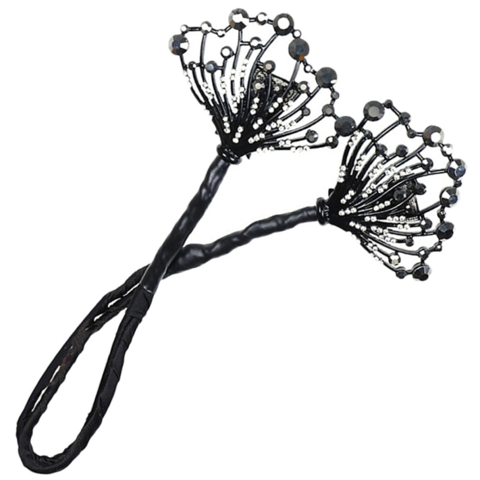 Hair Bun Shaper with Rhinestones for Elegant Styling of Curly Hair