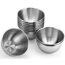10 Pcs Stainless Steel Sauce Cups 3.4 Inch Small Condiment Cups Stackable RustResistant Bowls