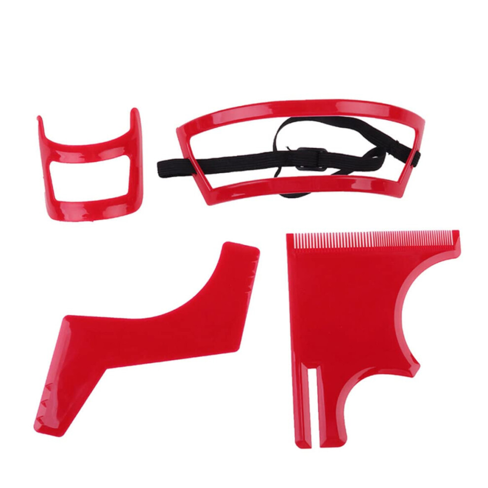 Red Beard Shaping Tool Kit For Men With Multistyle Grooming Template And Trimming Guide Â
