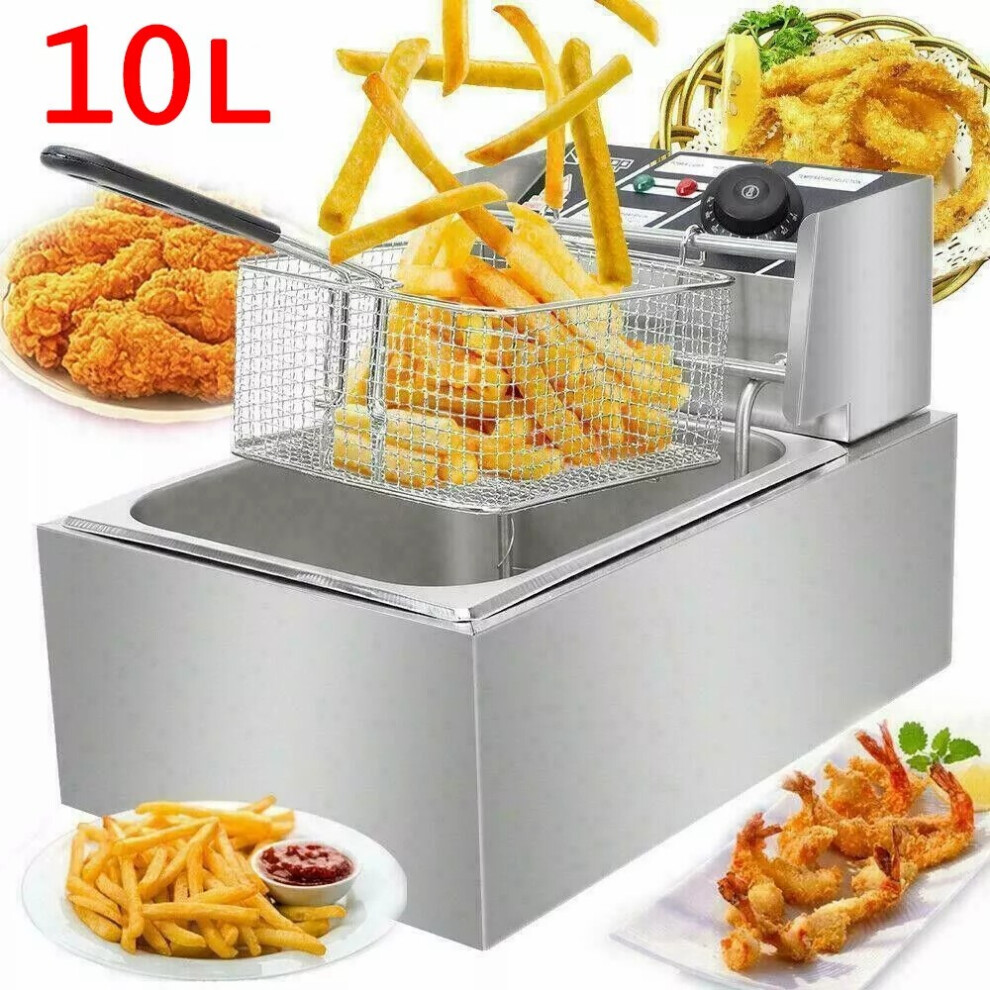 Dprodo 10L Electric Deep Fat Fryer - Commercial Grade Fast Frying Chip Fryer