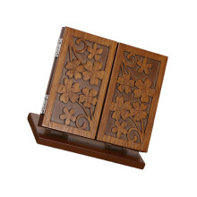Wooden Trifold Vanity Makeup Mirror with Foldable Design and Vintage Cherry Finish for Dresser