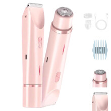 Electric Bikini Trimmer and Lady Electric Shaver, 2 in 1 Waterproof Rechargeable Razor for Women