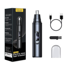 USB Rechargeable Ear and Nose Hair Trimmer with 360 Dual Blades Waterproof Detachable Head