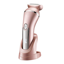 Rechargeable 3 in 1 Bikini Trimmer for Women, Painless Wet Dry Electric Hair Removal with 3 Heads Pink
